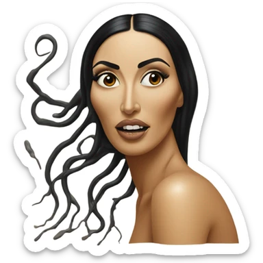 Kim kardashian in a dali nightmare sticker