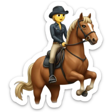 horse riding a horse sticker