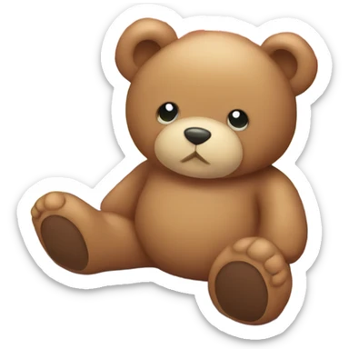 Teddy bear on picnic blanket  sticker