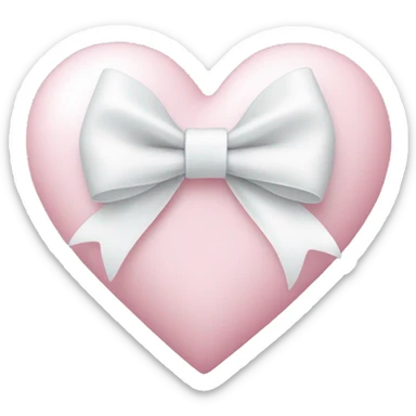 Pastel pink heart with white bow sticker