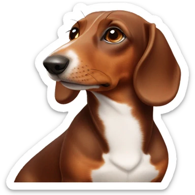 side profile of a brown sausage dog  sticker