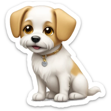 White and Honey small dog sticker