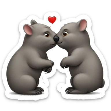 kissing wombat sticker