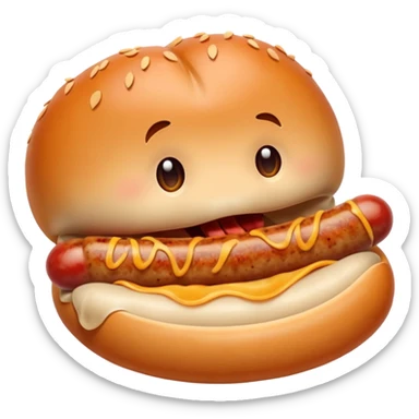 Mouth on sausage sticker