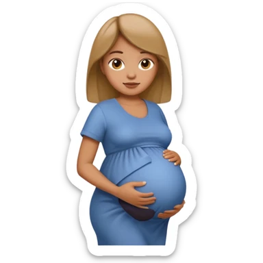 pregnant woman, medium skin tone, apple emoji style sticker
