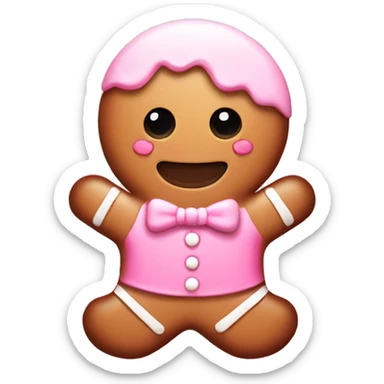 Cute pink gingerbread sticker