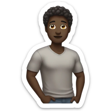 dark-skinned person with oversized t-shirt earning money sticker