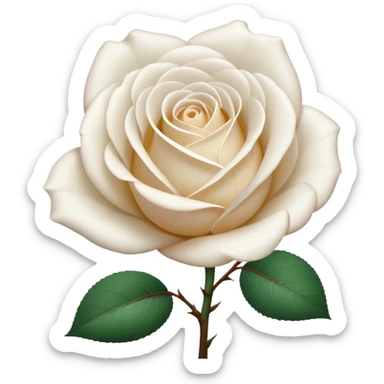 white rose, without green leaves, just flower sticker
