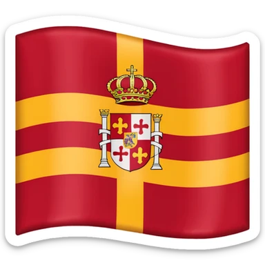 Bandera Imperio Español Blanca con la cruz de borgoña en rojo sticker