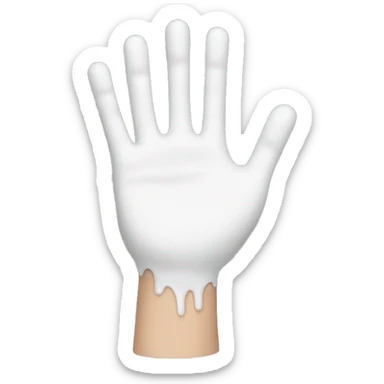 White glue on hand sticker
