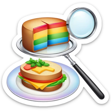 a rainbow meal and magnifier sticker