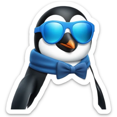 Penguin With sunglasses and a blue xbox contoller  sticker