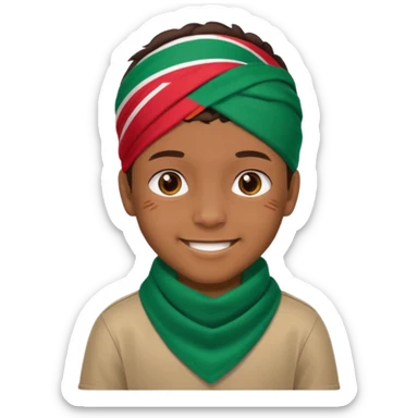 A Boy With a Bangladesh flag Bandana sticker