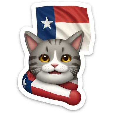 cat hugging texas flag sticker