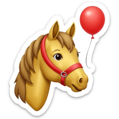 HORSE with the mouth of a balloon in it’s mouth sticker