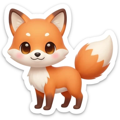 Cute kitsune sticker