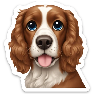 cocker spaniel brown blue butterfly on the neck sticker