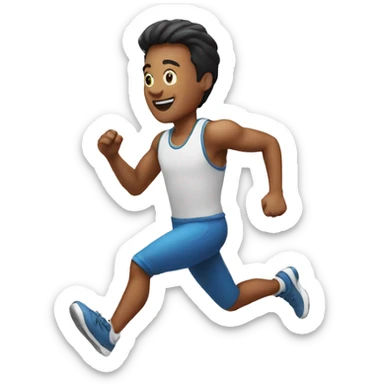 running man black and white sticker