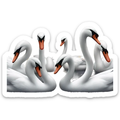 a group of swans who are client sticker