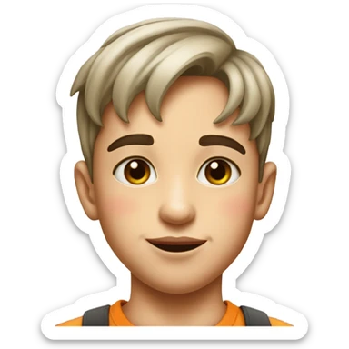 boy with kisses sticker