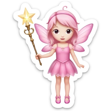 full body of little pink fairy sticker