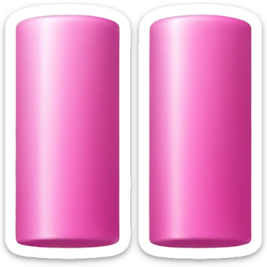 cylindrical shaped pink object with two smaller pink circles at the bottom sticker