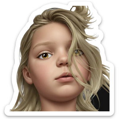blonde girl portrait looking at viewer sticker