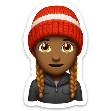 Red winter beanie no head sticker