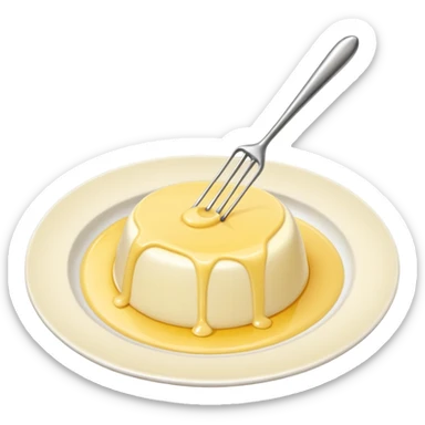 Generate a high-quality image of a dollop of yellow cream on a white plate with a metal whisk placed beside it, realistic color and shading, smooth gradient colors, no facial features, no brand markings, simple white background, high-resolution.
 sticker