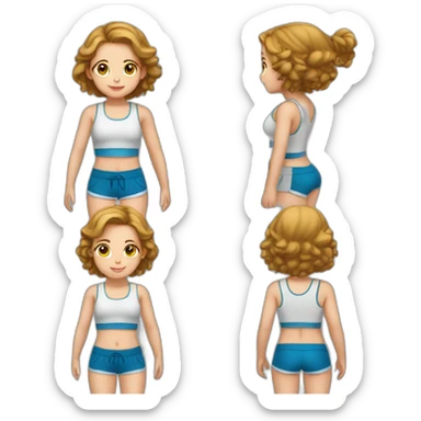 upperbody female young child girl light skin athletic midriff cute adorable sweet sticker