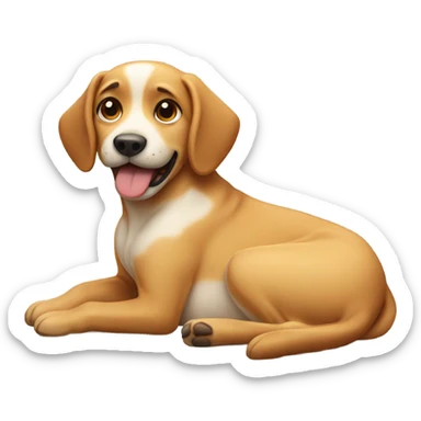 dog laying on its back sticker