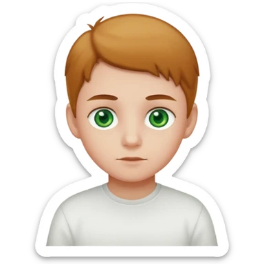 green eyed, white shirt kid sticker