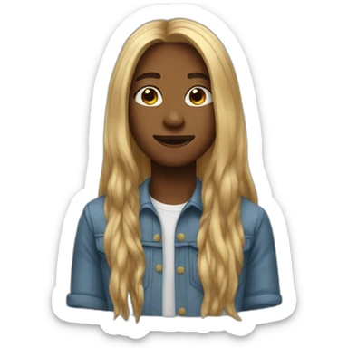 long haired teen sticker