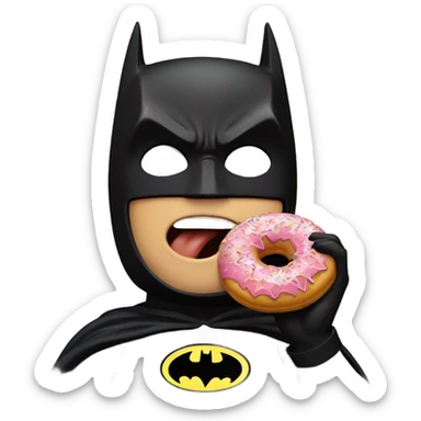 batman eat doughnut sticker