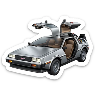 Delorean time machine sticker