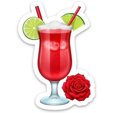 Glittery with roses red mocktail sticker