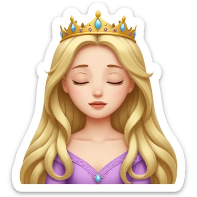 a beautiful princess closing her eyes calmly sticker