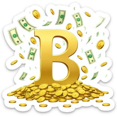 Letters A A C with money falling around it sticker