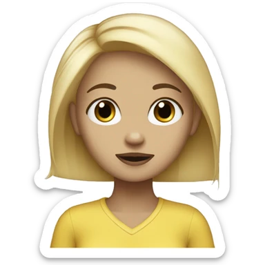 blonde girl with little black shitzu sticker