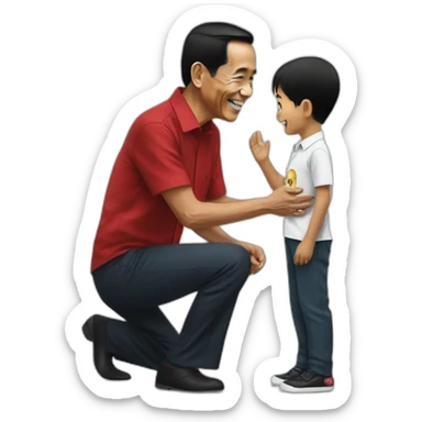 Jokowi greets a child sticker