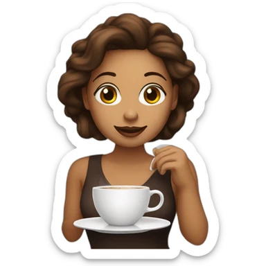 tara drinks coffee sticker