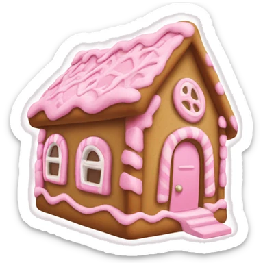 Pink ginger bread house sticker