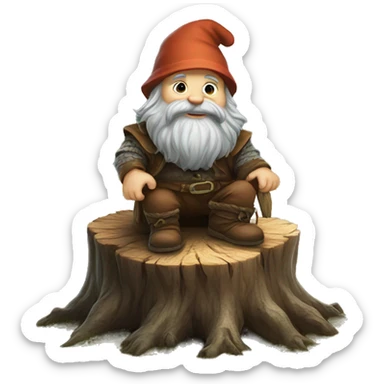 Dwarf on a stump sticker