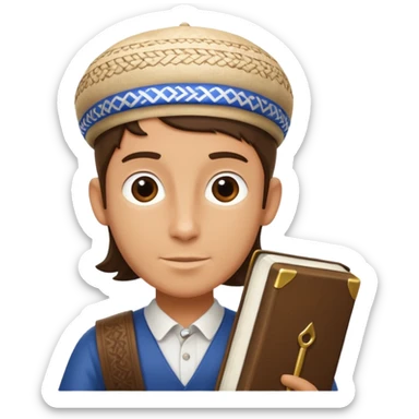 Cycle rider carrying torah sticker