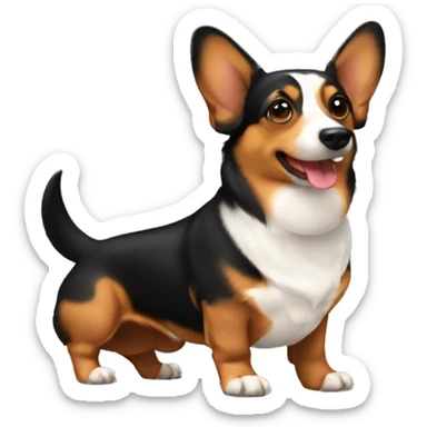 black dachshund and welsh corgi pembroke sticker