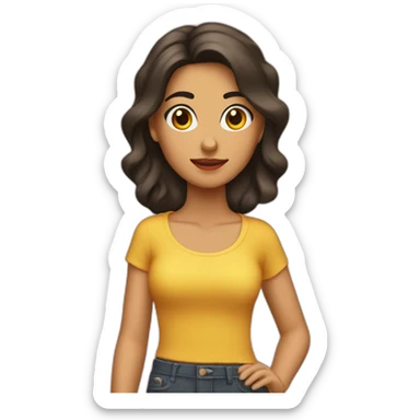 Chica Morena con coleta sticker