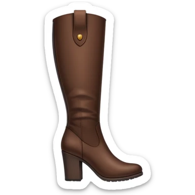 Dark brown tall leather boots with heels sticker