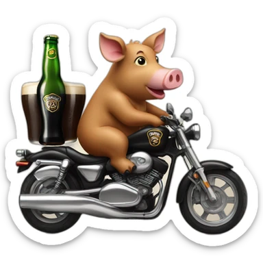 Pork on motorbike with a Guinness beer sticker