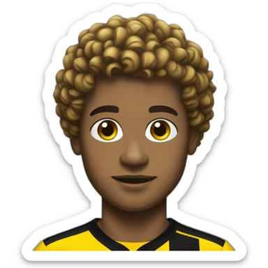 Borussia Dortmund player with a brown skin black short curly hair sticker