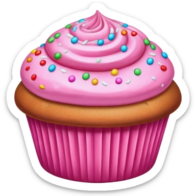 Pink sparkle Muffin sticker